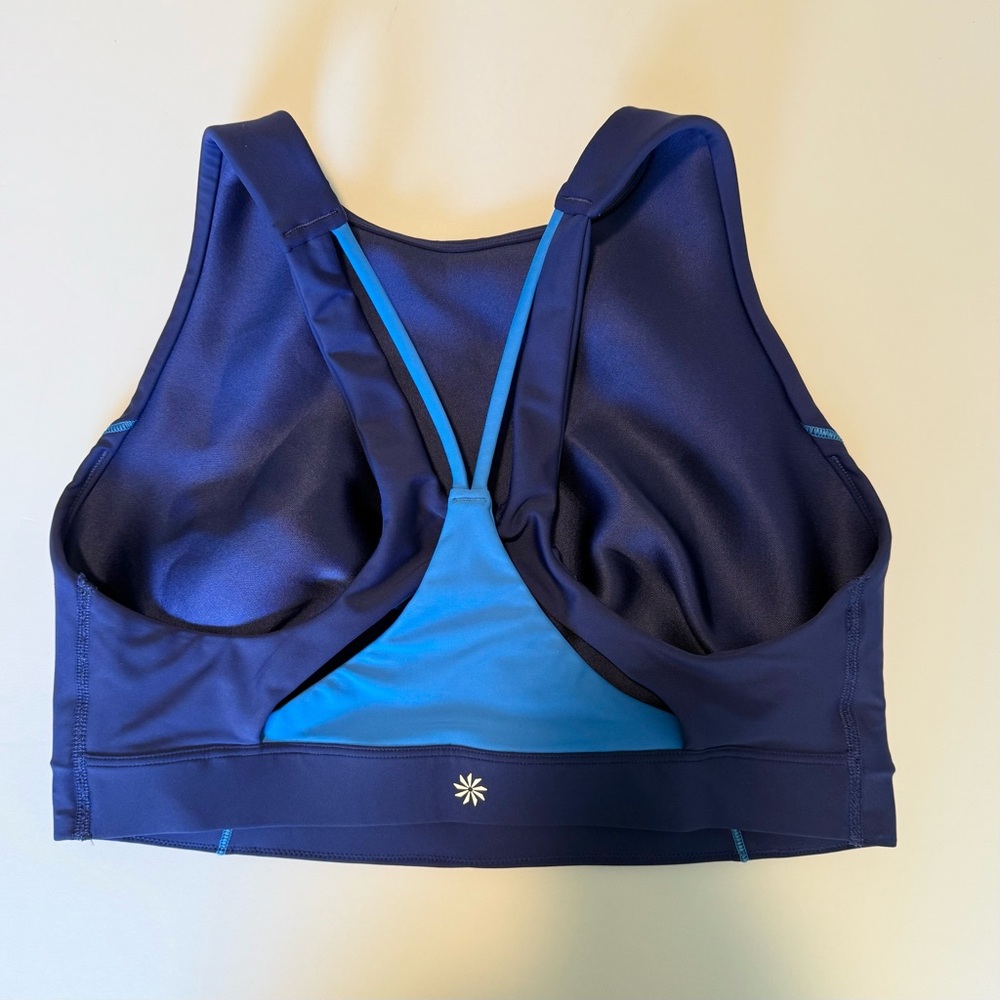 Athleta Flex Spacer Tipped Bra Navy Blue size Large - Picture 5 of 7
